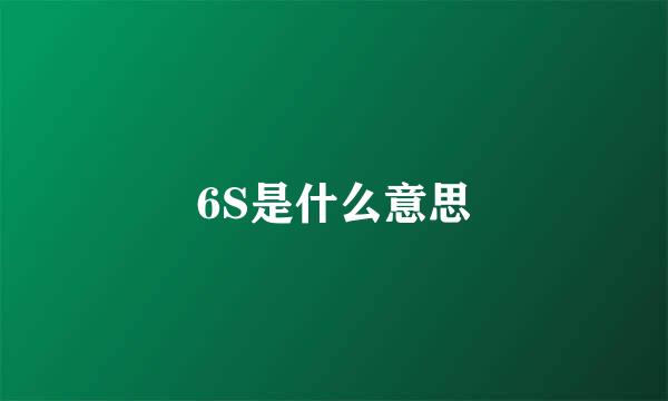 6S是什么意思