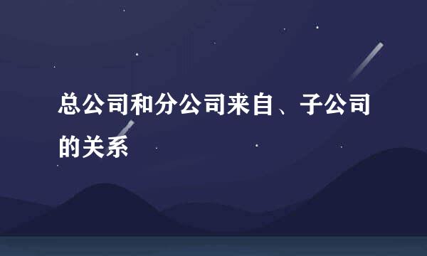 总公司和分公司来自、子公司的关系