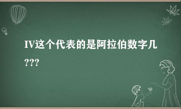 IV这个代表的是阿拉伯数字几???