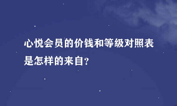 心悦会员的价钱和等级对照表是怎样的来自？