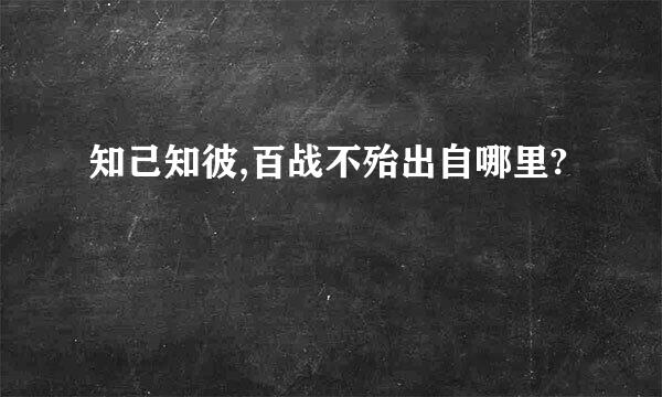 知己知彼,百战不殆出自哪里?