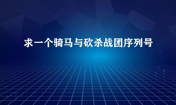 求一个骑马与砍杀战团序列号