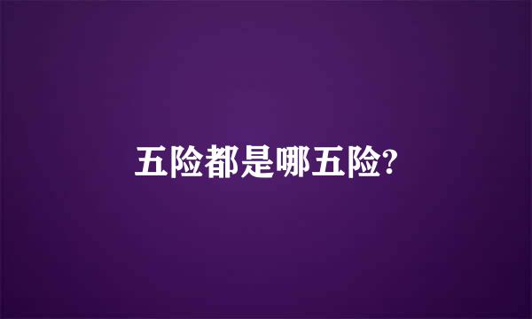 五险都是哪五险?