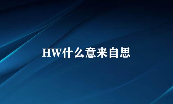 HW什么意来自思