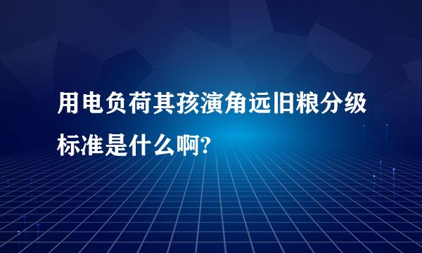 用电负荷其孩演角远旧粮分级标准是什么啊?