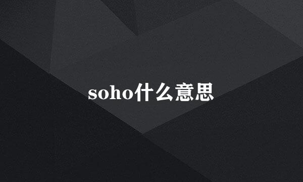 soho什么意思