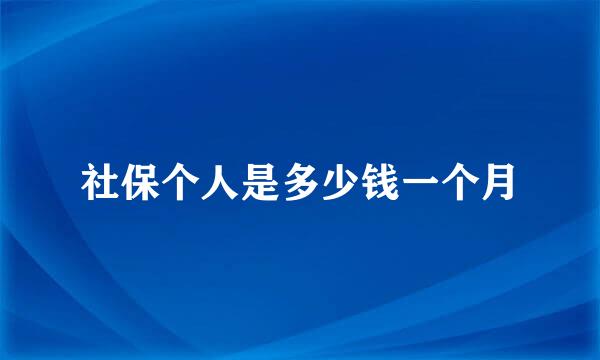 社保个人是多少钱一个月