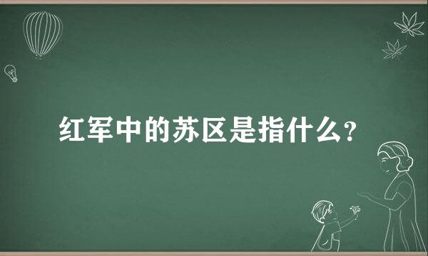 红军中的苏区是指什么？