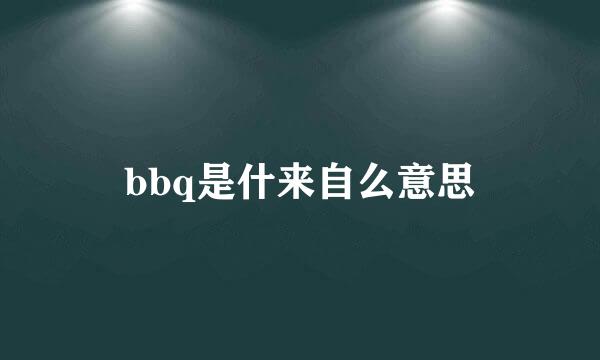 bbq是什来自么意思