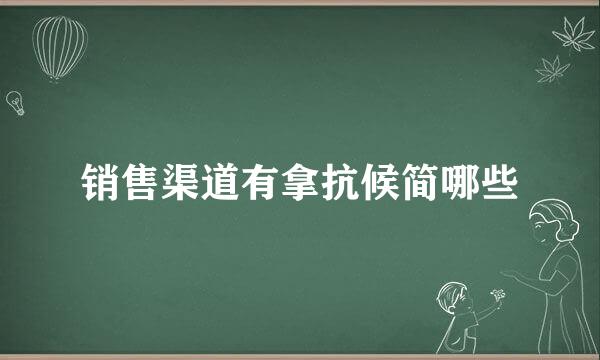 销售渠道有拿抗候简哪些