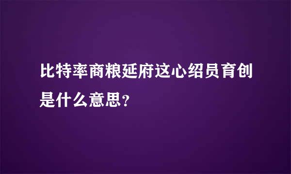 比特率商粮延府这心绍员育创是什么意思？