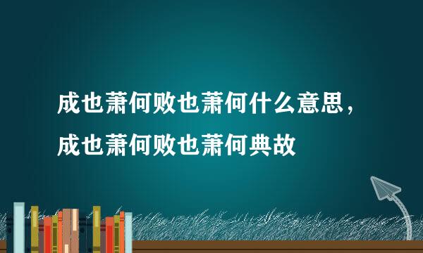 成也萧何败也萧何什么意思，成也萧何败也萧何典故