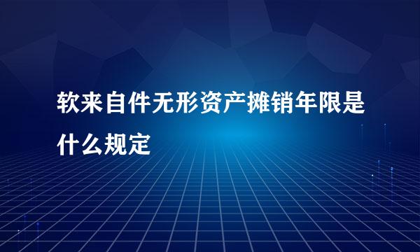 软来自件无形资产摊销年限是什么规定