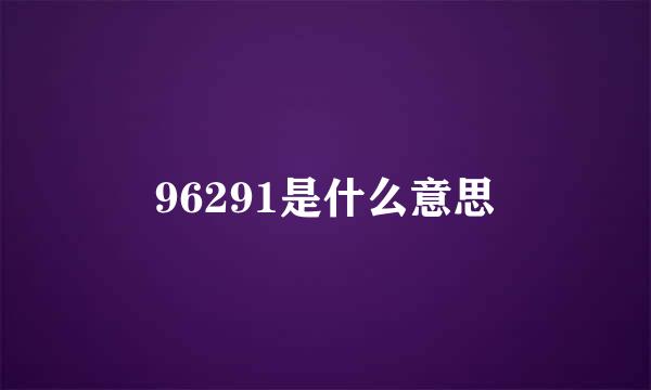 96291是什么意思