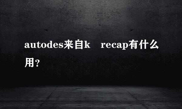 autodes来自k recap有什么用？