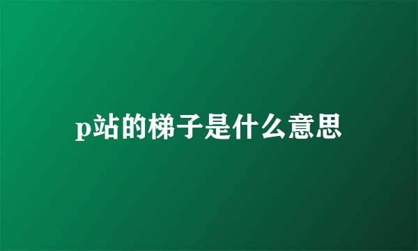 p站的梯子是什么意思