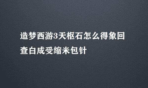 造梦西游3天枢石怎么得象回查白成受缩米包针