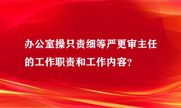 办公室操只责细等严更审主任的工作职责和工作内容？