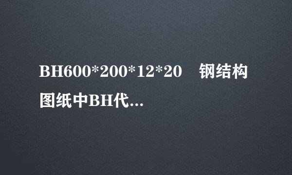 BH600*200*12*20 钢结构图纸中BH代表焊接H钢，意思就是自己用钢板制作H钢吗