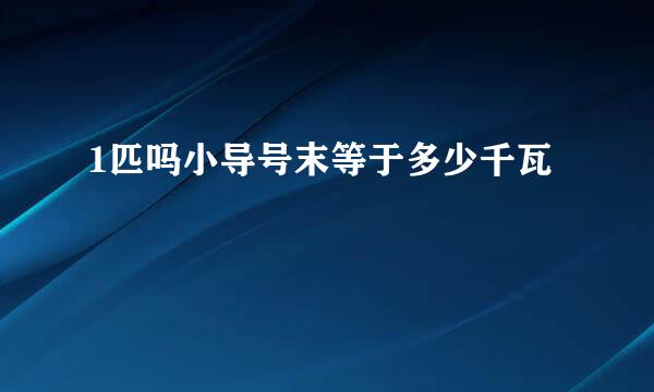 1匹吗小导号末等于多少千瓦