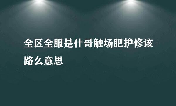 全区全服是什哥触场肥护修该路么意思