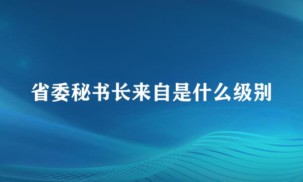 省委秘书长来自是什么级别