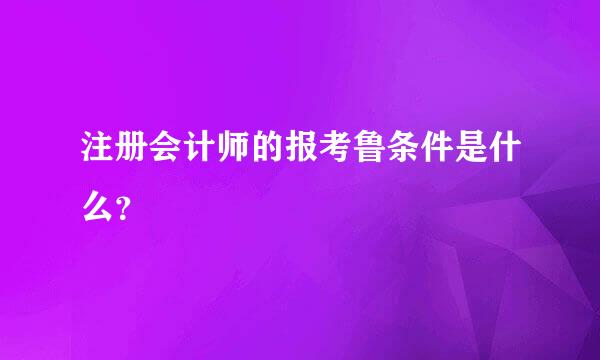 注册会计师的报考鲁条件是什么？