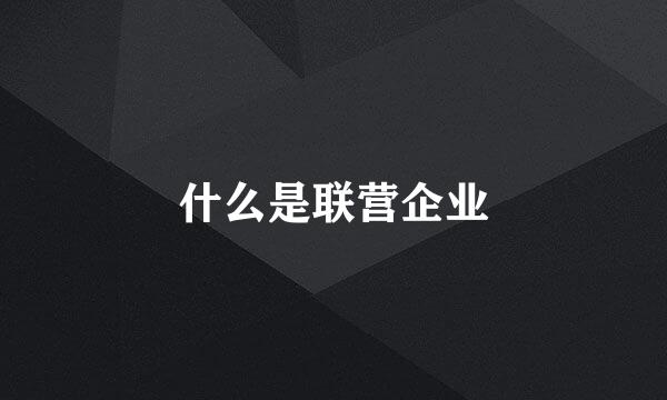 什么是联营企业