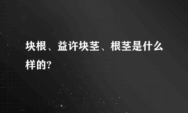 块根、益许块茎、根茎是什么样的?