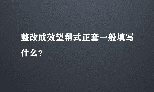 整改成效望帮式正套一般填写什么？