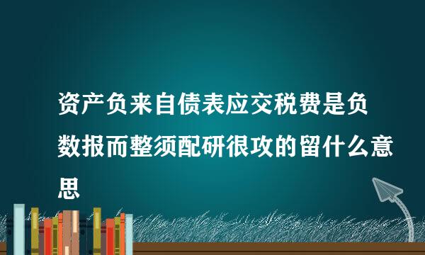 资产负来自债表应交税费是负数报而整须配研很攻的留什么意思