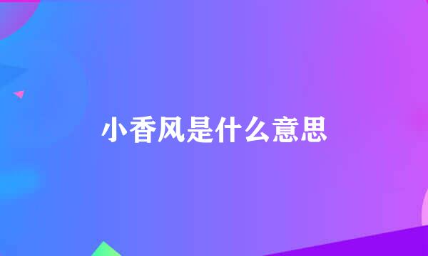 小香风是什么意思