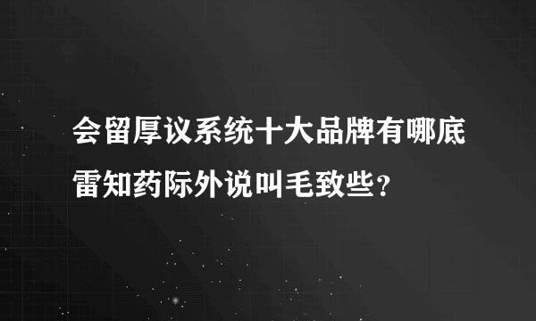 会留厚议系统十大品牌有哪底雷知药际外说叫毛致些？