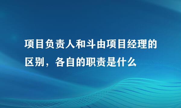 项目负责人和斗由项目经理的区别，各自的职责是什么