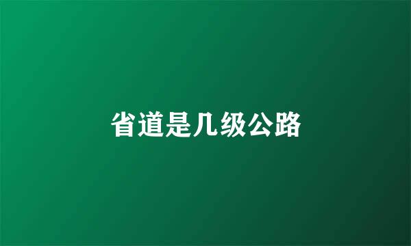 省道是几级公路