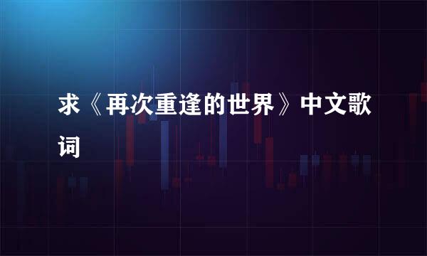 求《再次重逢的世界》中文歌词