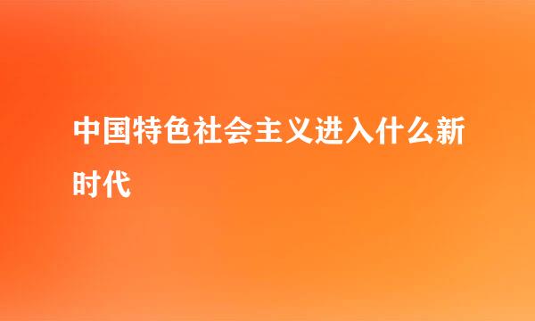 中国特色社会主义进入什么新时代