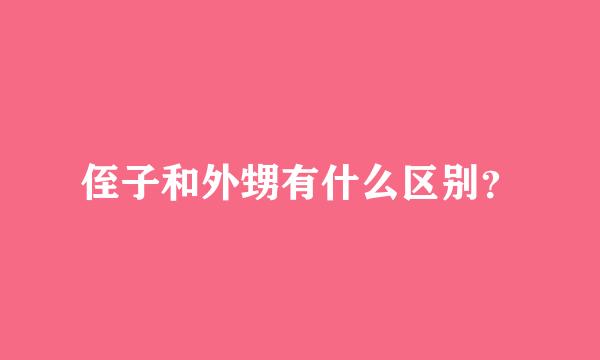 侄子和外甥有什么区别？