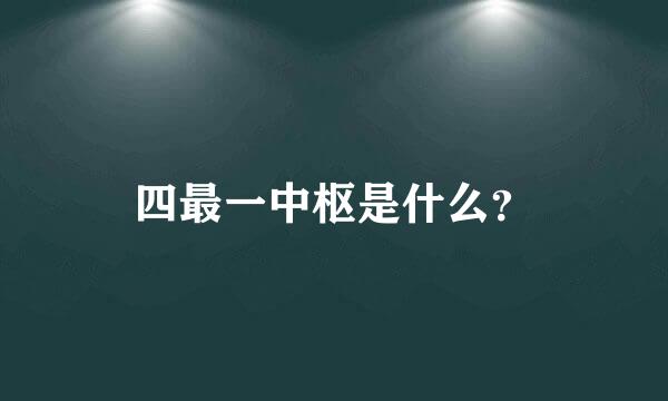 四最一中枢是什么？