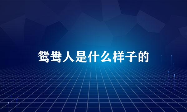 鸳鸯人是什么样子的