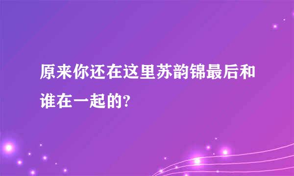 原来你还在这里苏韵锦最后和谁在一起的?