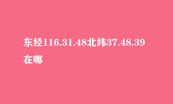 东经116.31.48北纬37.48.39在哪