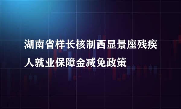 湖南省样长核制西显景座残疾人就业保障金减免政策