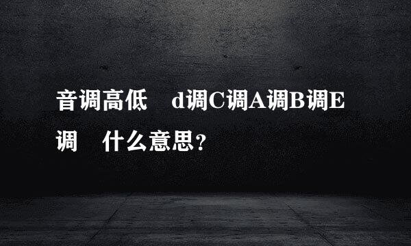 音调高低 d调C调A调B调E调 什么意思？