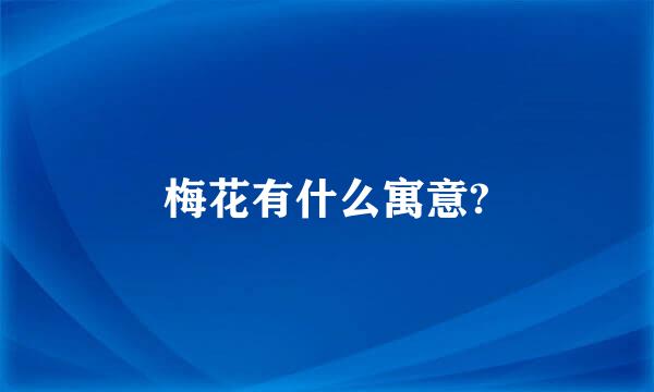 梅花有什么寓意?