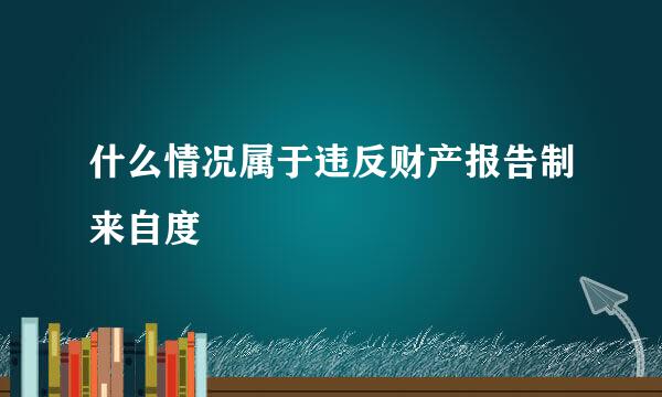 什么情况属于违反财产报告制来自度