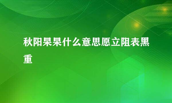 秋阳杲杲什么意思愿立阻表黑重