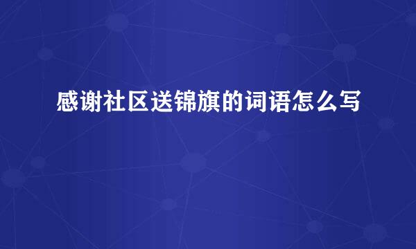 感谢社区送锦旗的词语怎么写