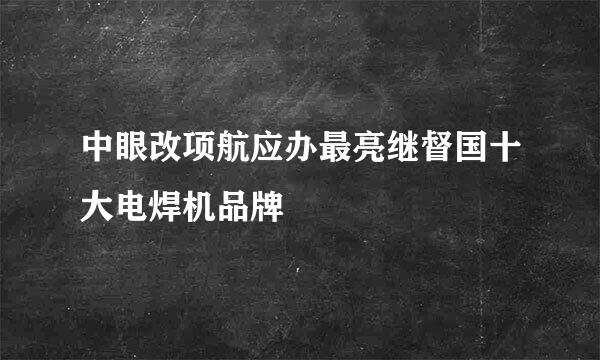 中眼改项航应办最亮继督国十大电焊机品牌