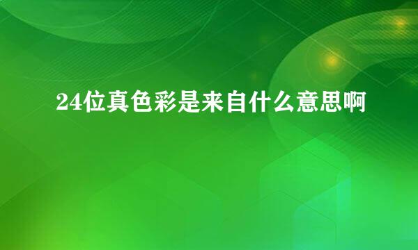 24位真色彩是来自什么意思啊